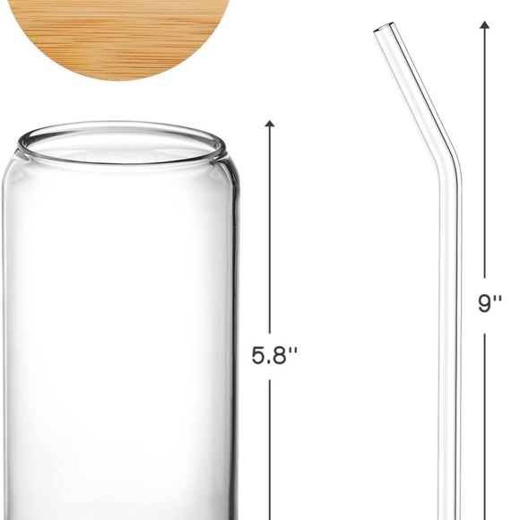 16oz GLASS CUPS (set of 4) - Picture 3 of 7